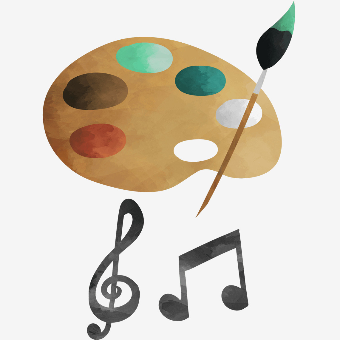 Palette and musical notes illustration