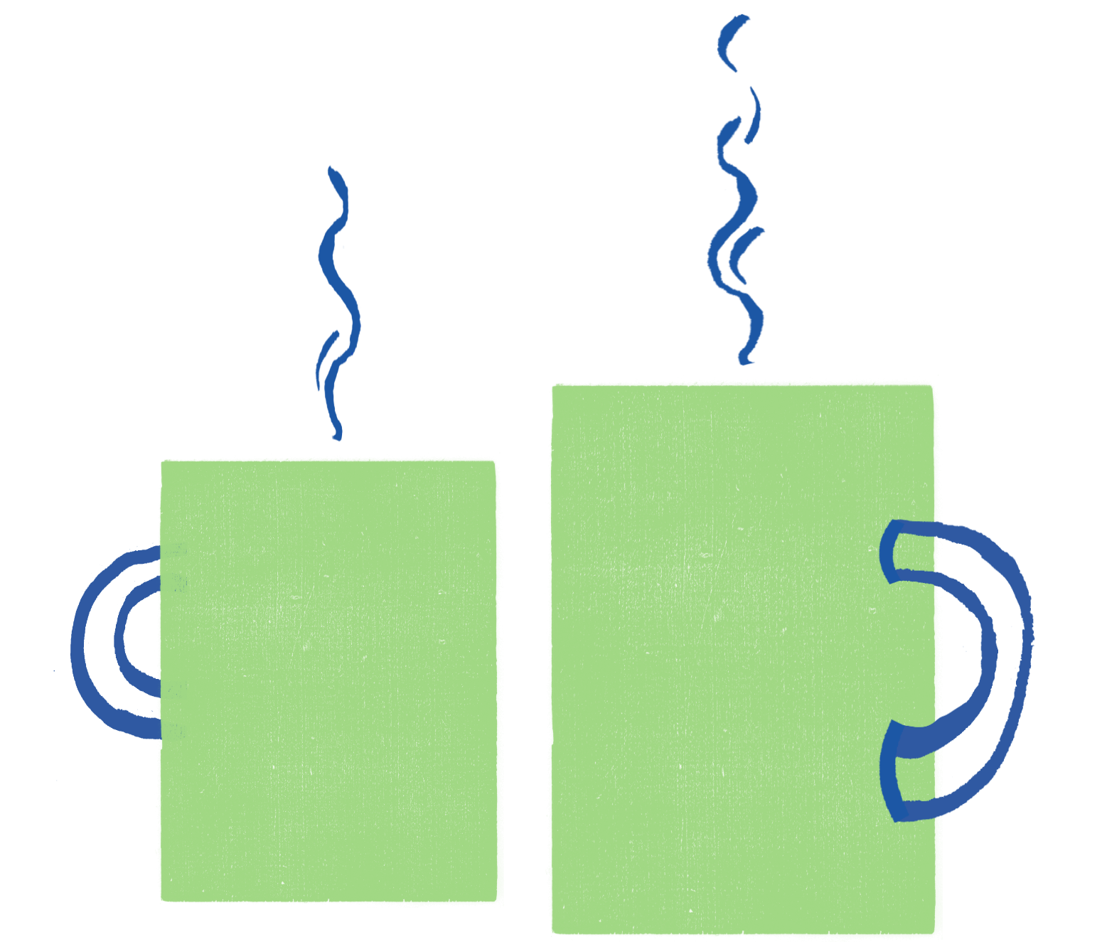 Illustration of two mugs of coffee