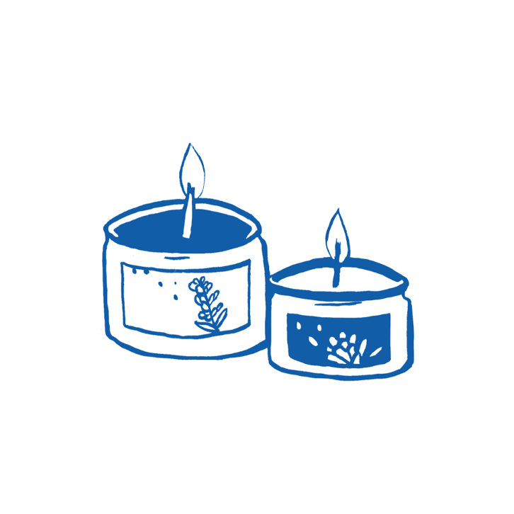 Illustration of two lit candles