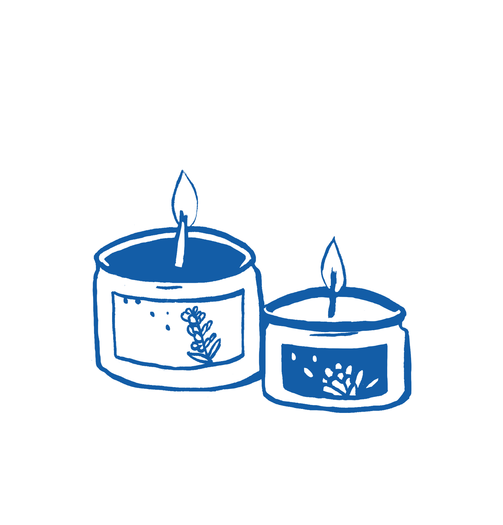 Illustration of two lit candles