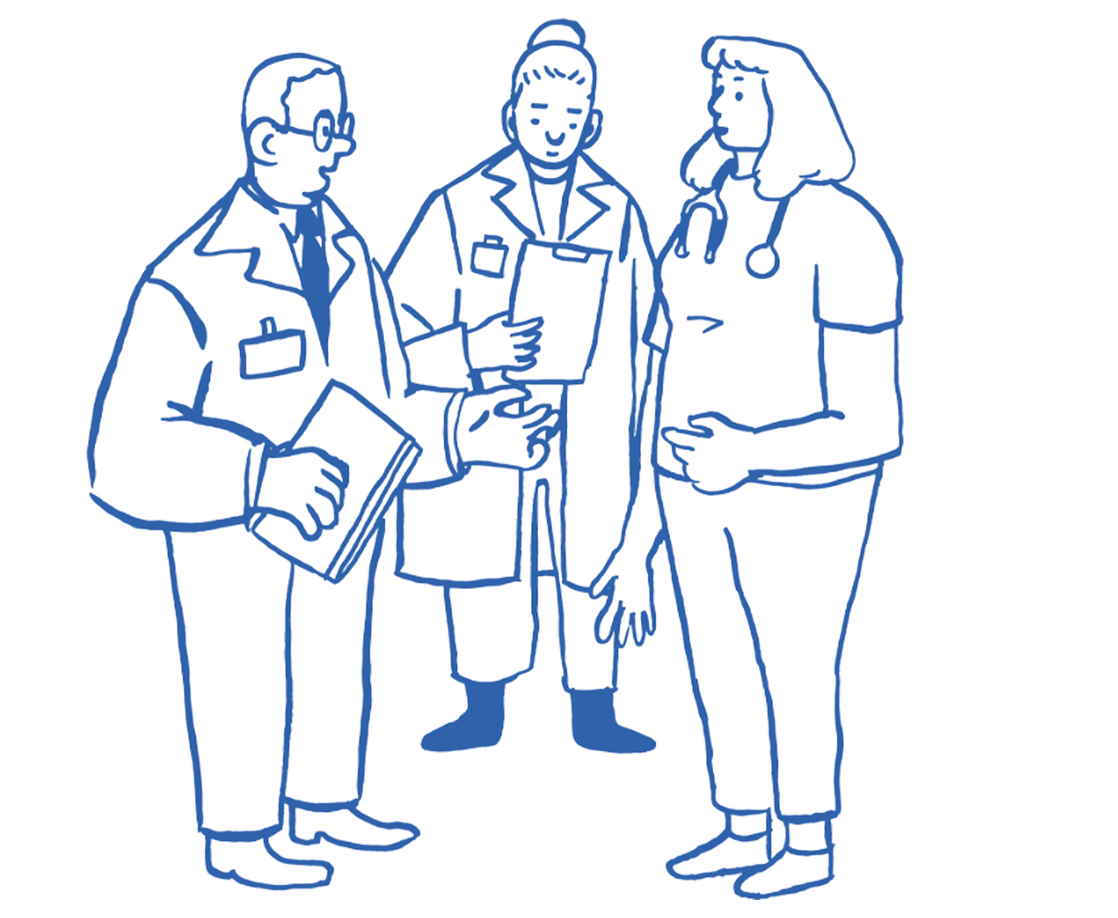 Illustration of three doctors