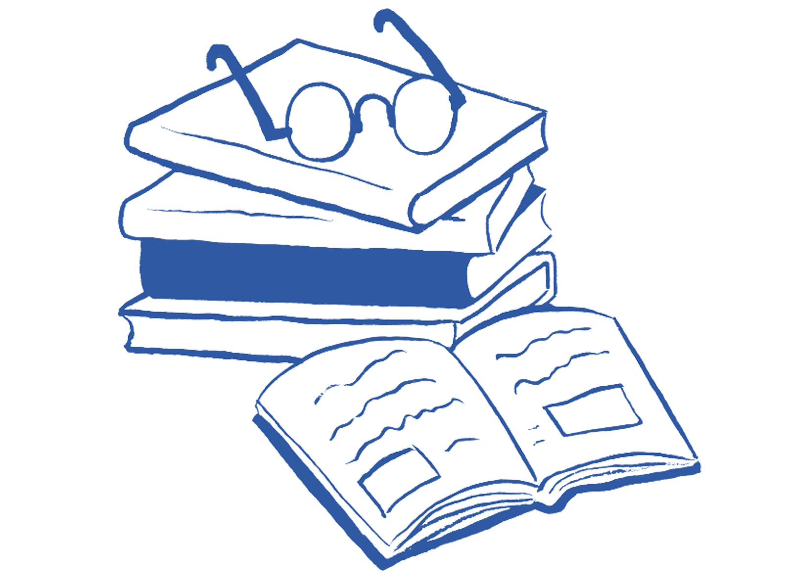 Illustration of a pile of books