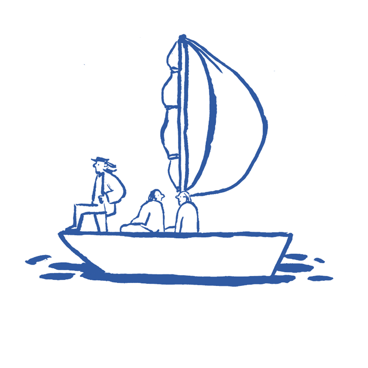Illustration of a boat sailing