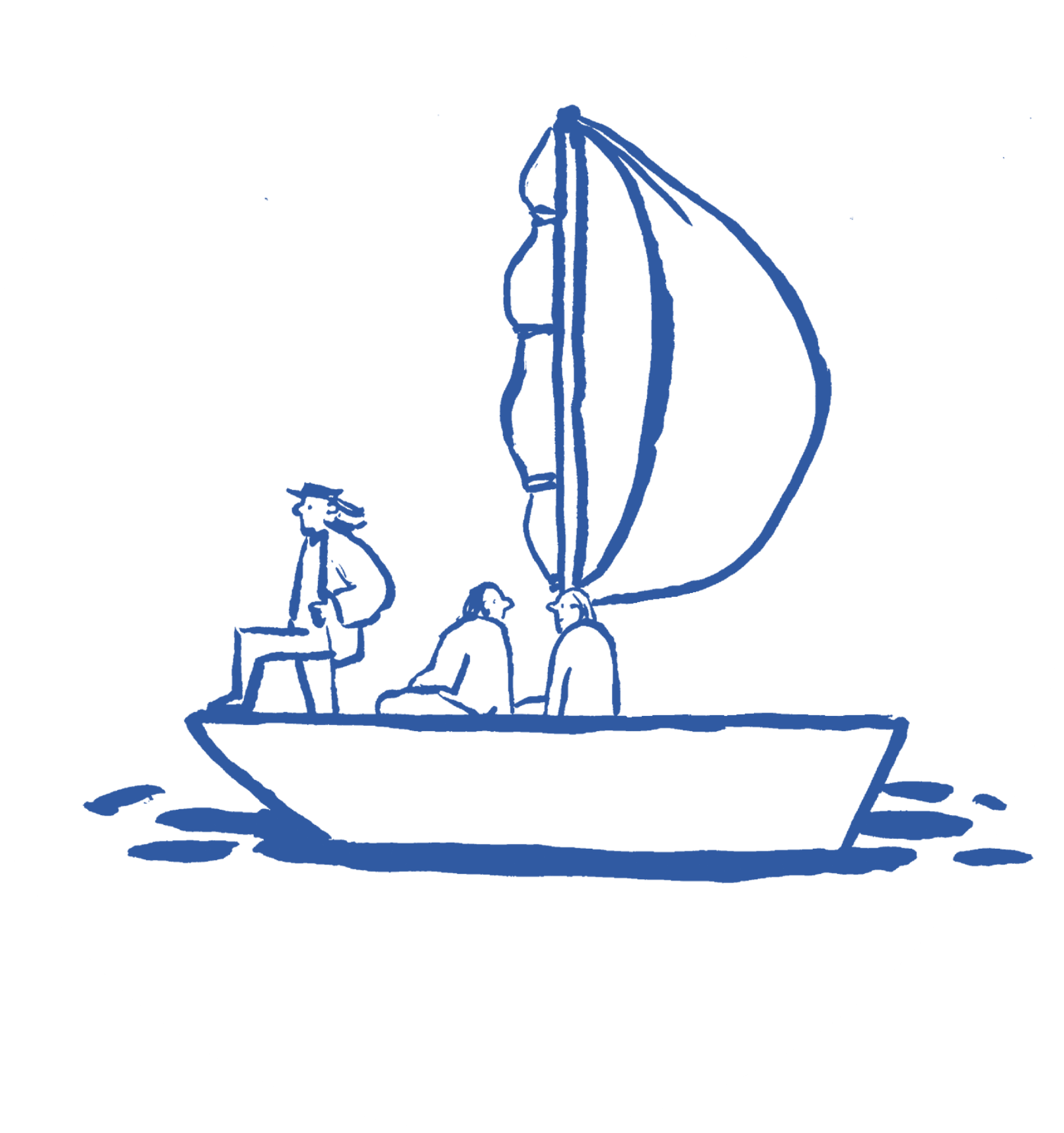 Illustration of a boat sailing